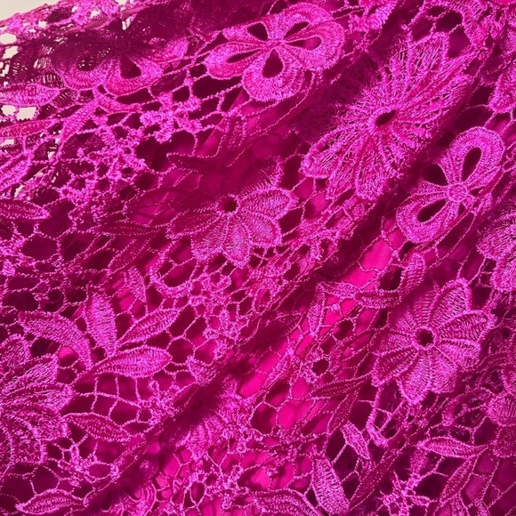 FIFTEEN ROSES Pink Floral Lace Formal MIDI Dress Size 10 Strappy Back Hoco - Picture 7 of 14